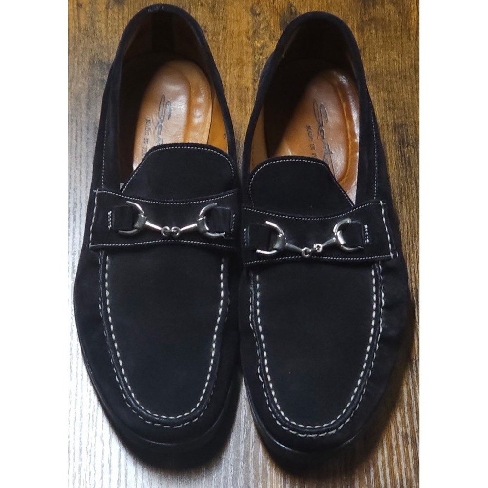 Santoni Slip On Bit Loafer with Gumlite Vibram‎ Sole Black Size 9D